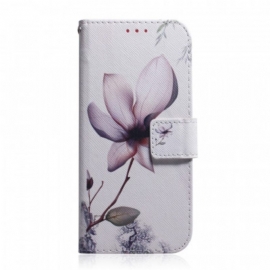 δερματινη θηκη Honor 50 Lite Flower Dusty Pink