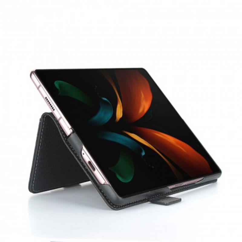 δερματινη θηκη Samsung Galaxy Z Fold 2 Γνήσιο Δέρμα Litchi