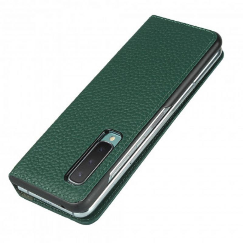 θηκη κινητου Samsung Galaxy Z Fold 2 Θήκη Flip Γνήσιο Δέρμα Litchi