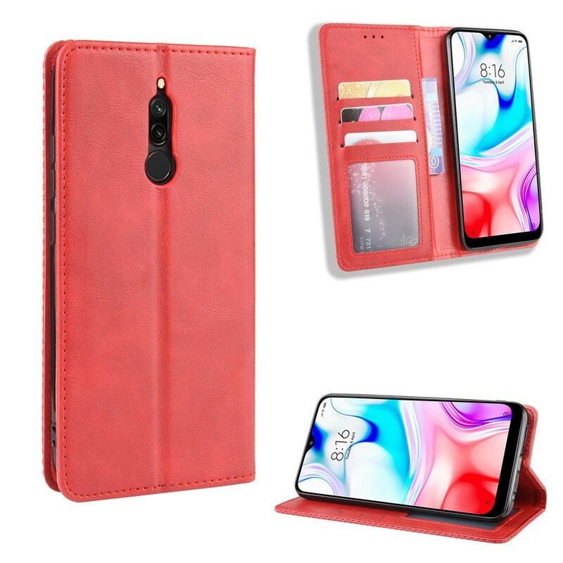 θηκη κινητου Xiaomi Redmi 8 Θήκη Flip Στυλιζαρισμένο Vintage Δερμάτινο Εφέ