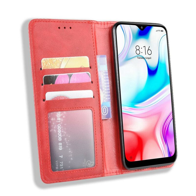 θηκη κινητου Xiaomi Redmi 8 Θήκη Flip Στυλιζαρισμένο Vintage Δερμάτινο Εφέ