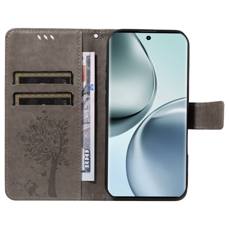 Δερματινη Θηκη Realme 14 Pro 5g Δέντρο Και Γάτα