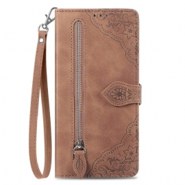 Δερματινη Θηκη Realme 14 Pro 5g Εφέ Δαντέλας Σε Εφέ Σουέτ Με Θήκη Και Λουρί