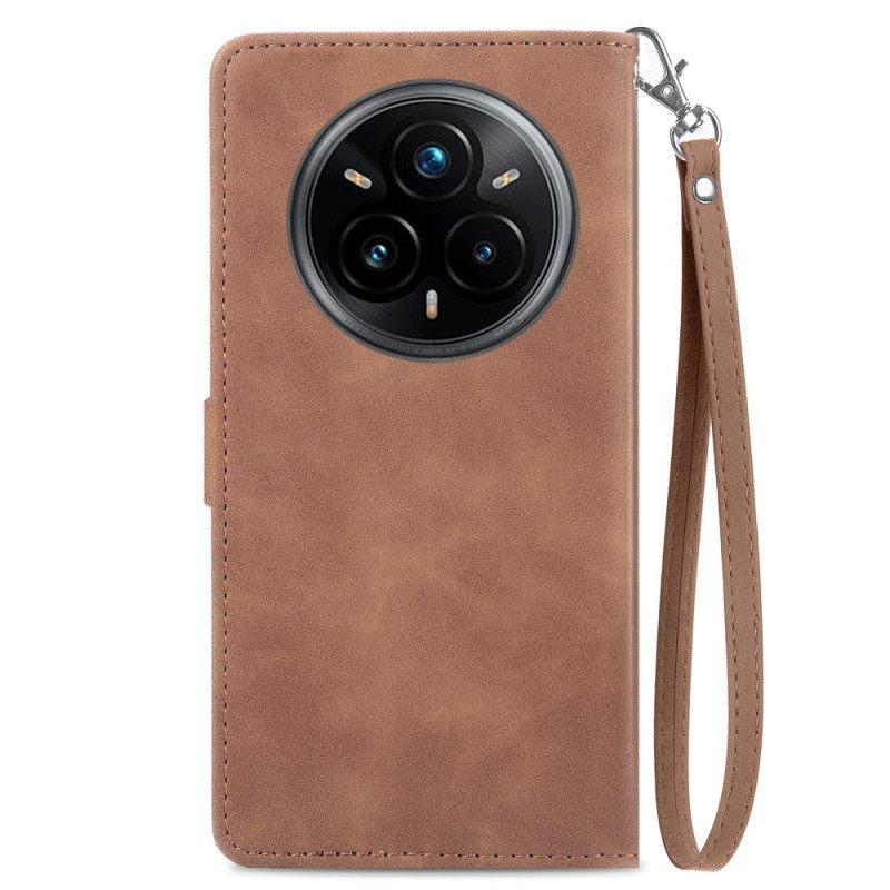 Δερματινη Θηκη Realme 14 Pro 5g Εφέ Δαντέλας Σε Εφέ Σουέτ Με Θήκη Και Λουρί