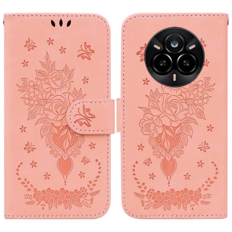 Δερματινη Θηκη Realme 14 Pro 5g Εφέ Τριαντάφυλλου Σουέτ