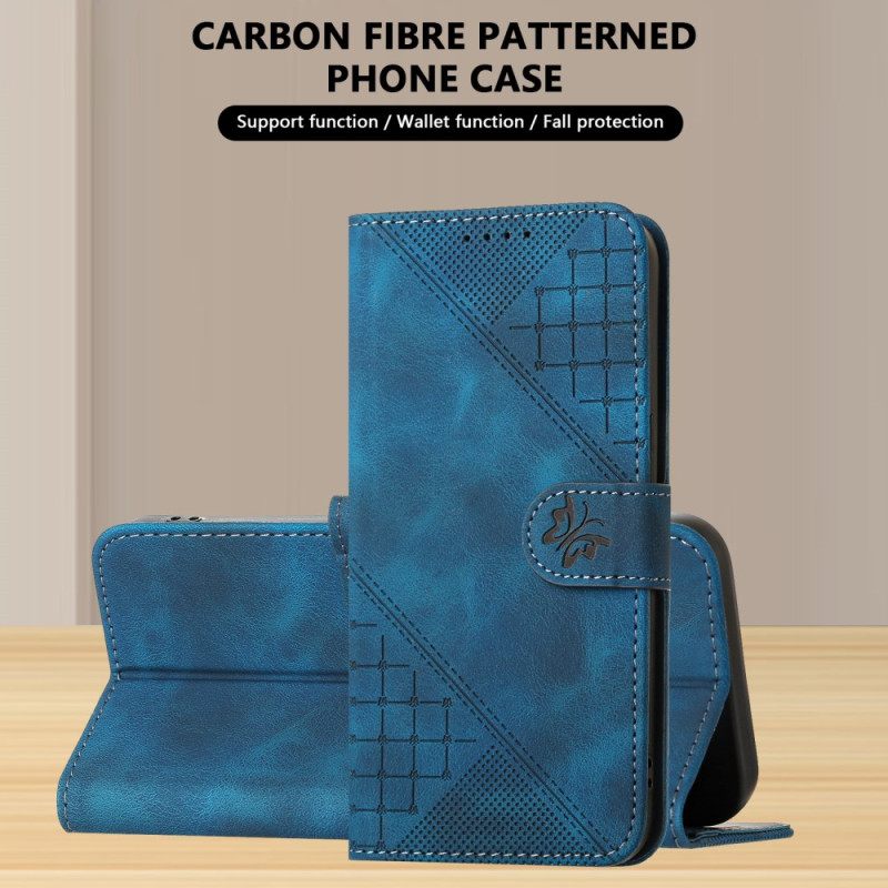 Δερματινη Θηκη Realme 14 Pro 5g Γεωμετρικές Πεταλούδες Με Λουρί