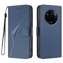 Δερματινη Θηκη Realme 14 Pro 5g Τριγωνικό Σχέδιο Σιλικόνης