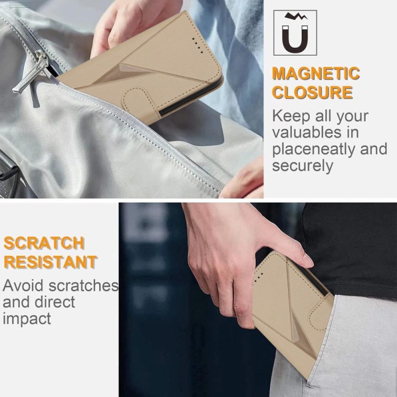 Δερματινη Θηκη Realme 14 Pro 5g Τριγωνικό Σχέδιο Σιλικόνης