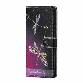 δερματινη θηκη Samsung Galaxy M52 5G με κορδονι Strappy Dragonflies