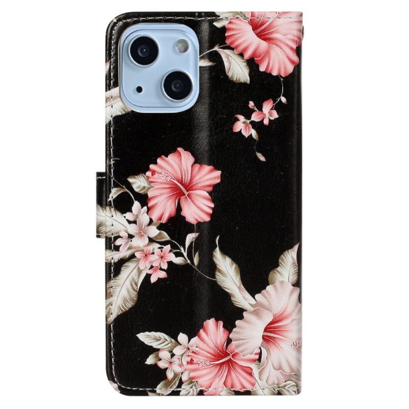 δερματινη θηκη iPhone 14 Λουλούδια
