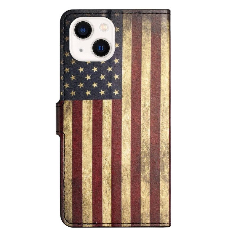 Κάλυμμα iPhone 14 Vintage Αμερικανική Σημαία