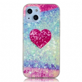 Θήκη iPhone 14 Glitter Heart