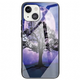 Θήκη iPhone 14 Tempered Glass Tree And Moon