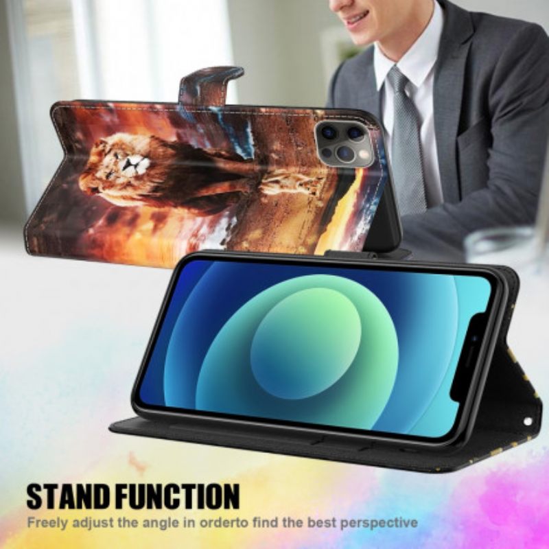 Κάλυμμα Samsung Galaxy A32 5G Light Spot Lion Με Κορδόνι