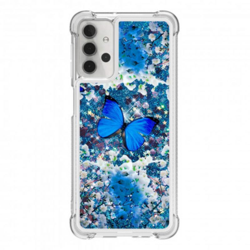 Θήκη Samsung Galaxy A32 5G Glitter Blue Butterflies