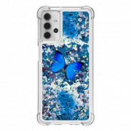 Θήκη Samsung Galaxy A32 5G Glitter Blue Butterflies