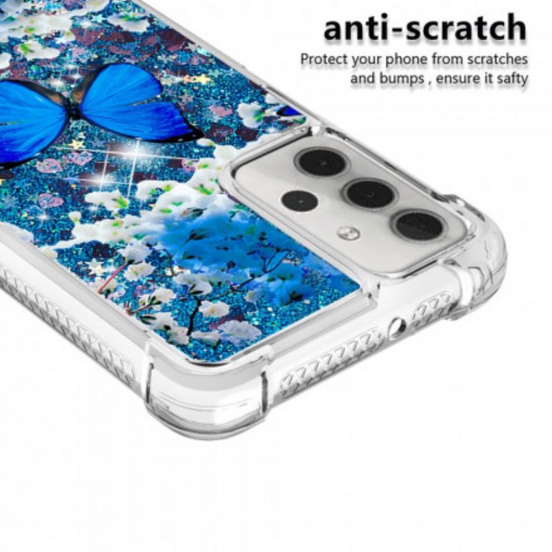 Θήκη Samsung Galaxy A32 5G Glitter Blue Butterflies