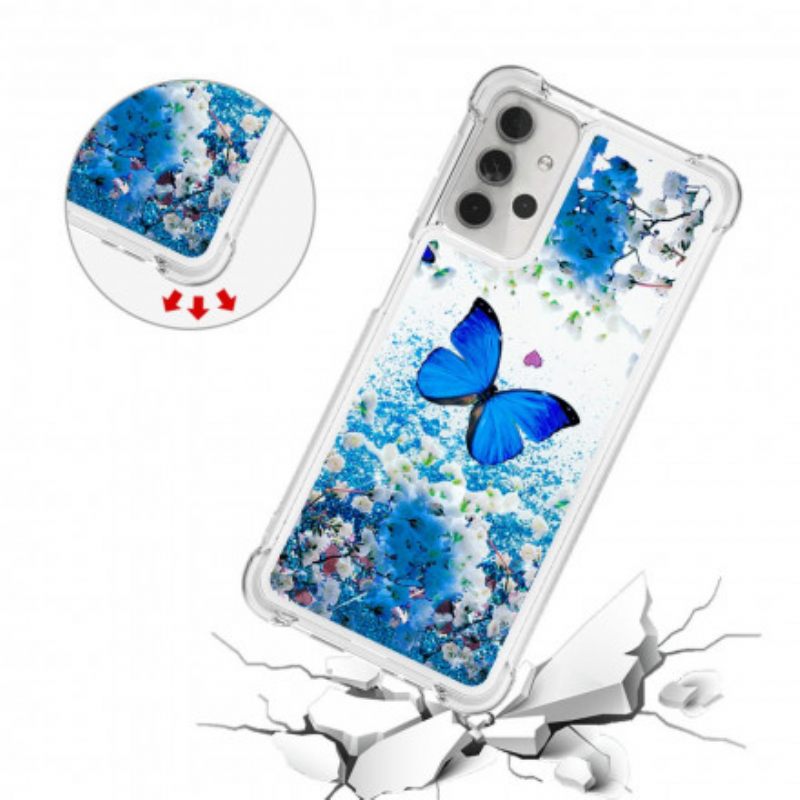 Θήκη Samsung Galaxy A32 5G Glitter Blue Butterflies