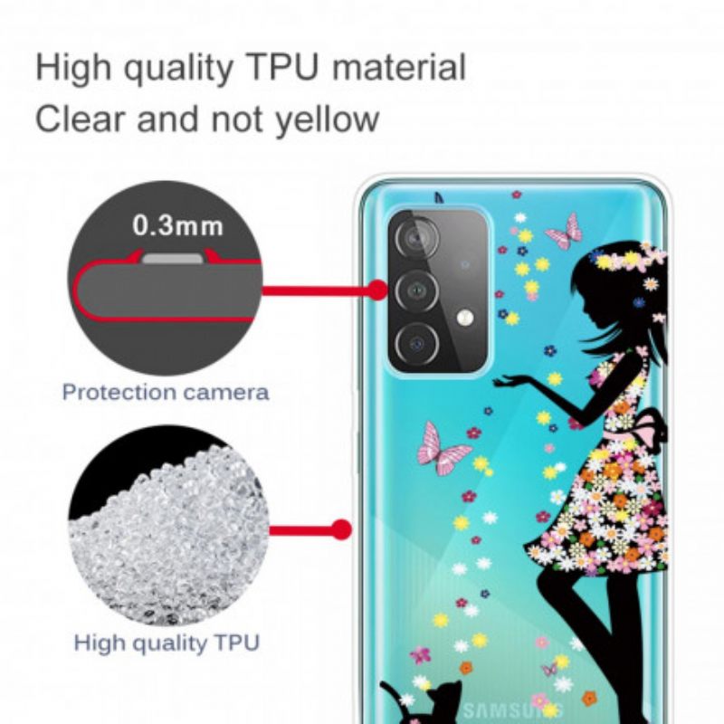 Θήκη Samsung Galaxy A32 5G Κορίτσι Λουλουδιών