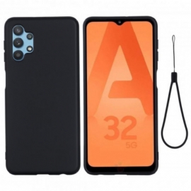 Θήκη Samsung Galaxy A32 5G Υγρή Σιλικόνη Με Κορδόνι