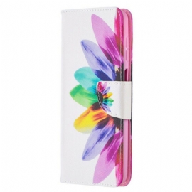 δερματινη θηκη Samsung Galaxy M12 / A12 Ακουαρέλα Λουλούδι