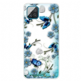 Θήκη Samsung Galaxy M12 / A12 Άνευ Ραφής Ρετρό Πεταλούδες Και Λουλούδια
