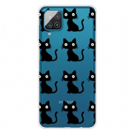 Θήκη Samsung Galaxy M12 / A12 Πολλαπλές Μαύρες Γάτες