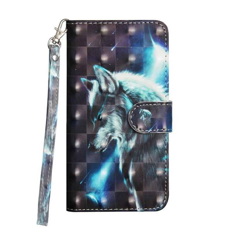 δερματινη θηκη iPhone 12 / 12 Pro Light Spot Majestic Wolf