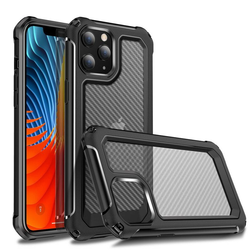 Θήκη iPhone 12 / 12 Pro Διαφανής Υφή Από Ανθρακονήματα