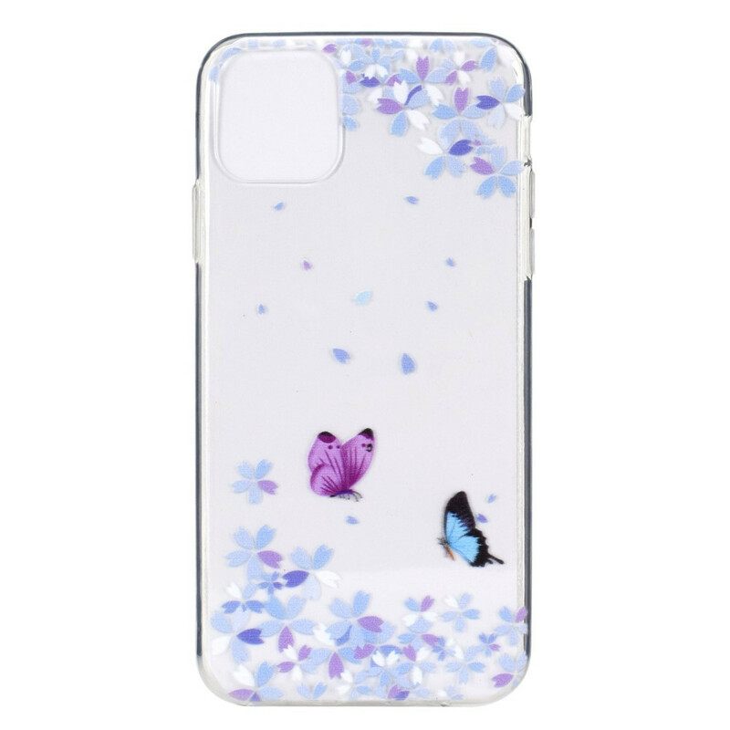 θηκη κινητου iPhone 12 / 12 Pro Διαφανείς Πεταλούδες Και Λουλούδια