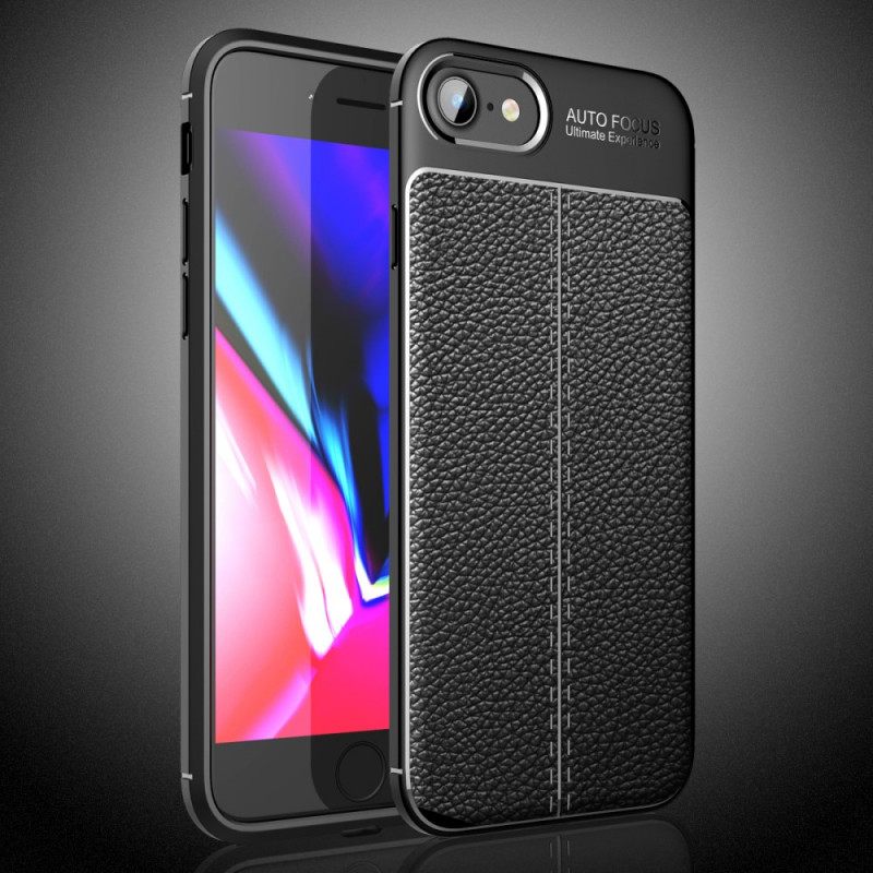 Θήκη iPhone SE 3 / SE 2 / 8 / 7 Litchi Double Line Faux Leather
