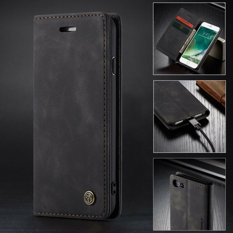 θηκη κινητου iPhone SE 3 / SE 2 / 8 / 7 Θήκη Flip Caseme Faux Leather
