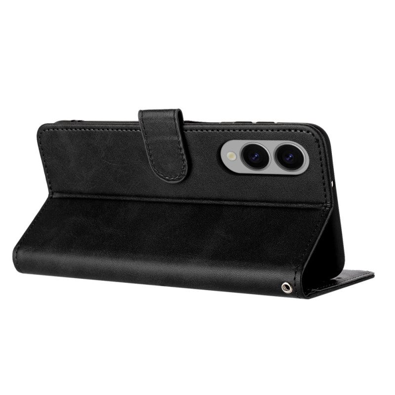 Δερματινη Θηκη Samsung Galaxy S25 5g Edge Δερμάτινο Εφέ Με Λουράκι