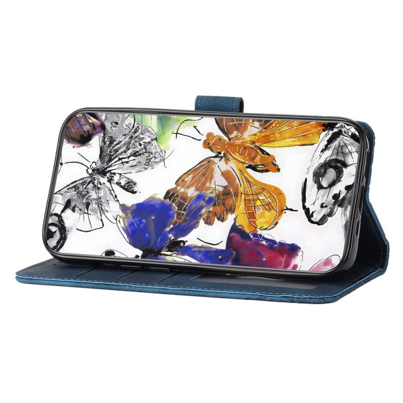 Δερματινη Θηκη Samsung Galaxy S25 5g Edge Εφέ Πεταλούδας Σουέτ