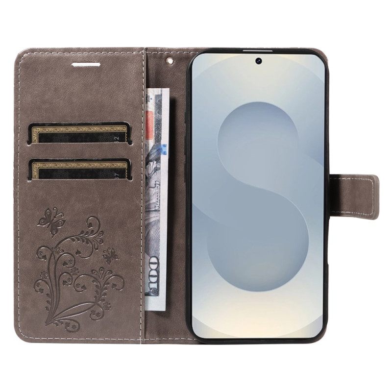 Δερματινη Θηκη Samsung Galaxy S25 5g Edge Γιγαντιαίο Σχέδιο Πεταλούδας