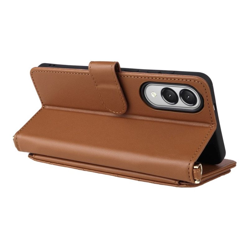 Δερματινη Θηκη Samsung Galaxy S25 5g Edge Καπιτονέ Με Λουράκι Και Λουράκι Ώμου