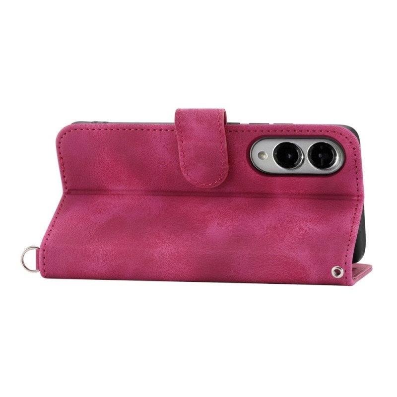 Δερματινη Θηκη Samsung Galaxy S25 5g Edge Λουλουδάτο Σχέδιο Και Λουράκια