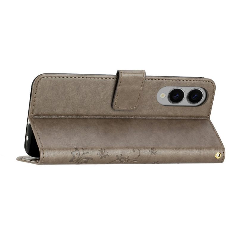 Δερματινη Θηκη Samsung Galaxy S25 5g Edge Μικρά Λουλούδια Σιλικόνης