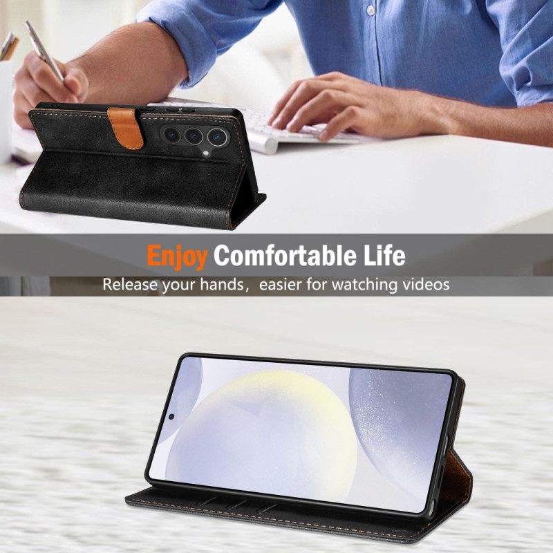 Δερματινη Θηκη Samsung Galaxy S25 5g Edge N.bekus Vintage Στυλ Σιλικόνης