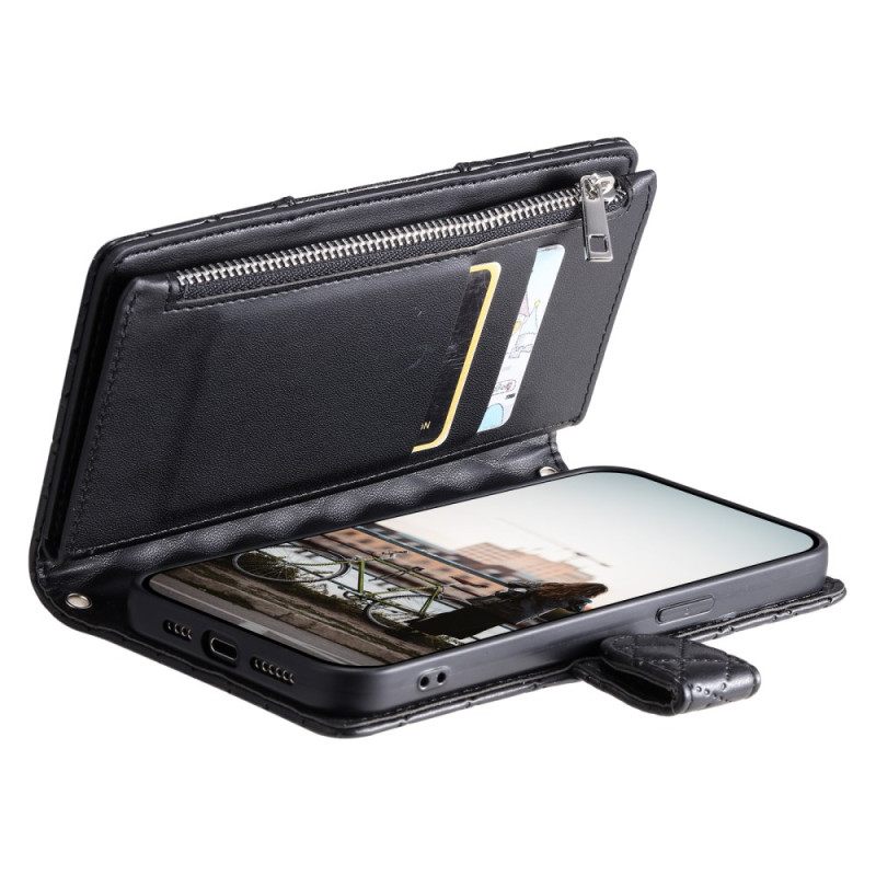 Δερματινη Θηκη Samsung Galaxy S25 5g Edge Πορτοφόλι Με Καπιτονέ Σχέδιο Σιλικόνης