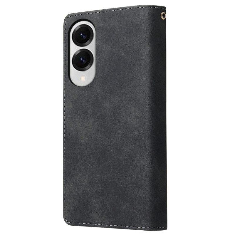 Δερματινη Θηκη Samsung Galaxy S25 5g Edge Πορτοφόλι Με Σουέτ Εφέ Σιλικόνης