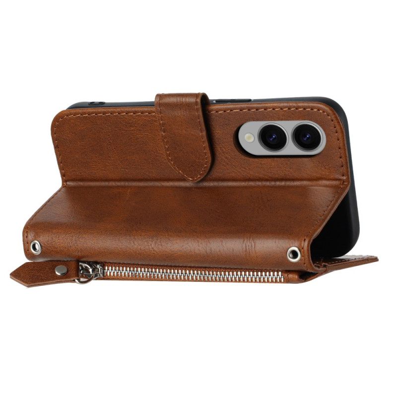 Δερματινη Θηκη Samsung Galaxy S25 5g Edge Πορτοφόλι Vintage Με Λουράκι Και Λουράκι Ώμου