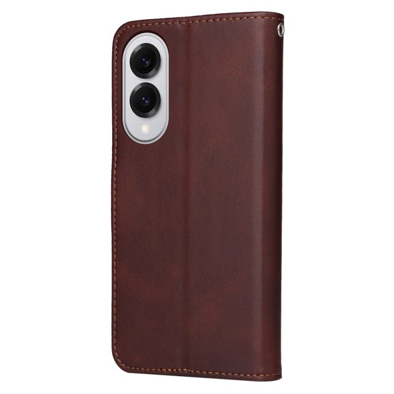 Δερματινη Θηκη Samsung Galaxy S25 5g Edge Υφή Δέρματος Μόσχου Σιλικόνης