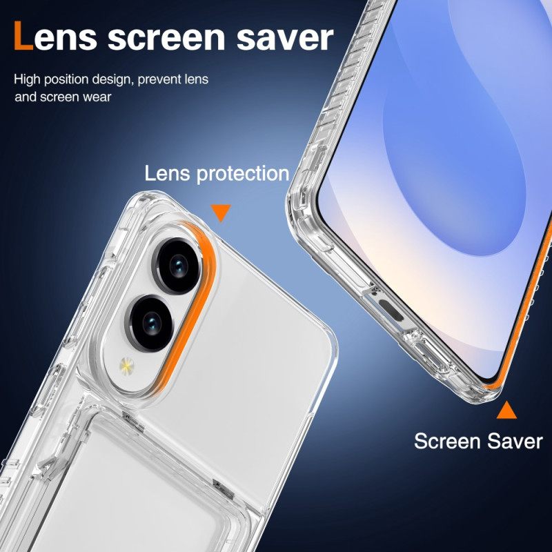 Κάλυμμα Samsung Galaxy S25 5g Edge Διαφανές & Θήκη Καρτών Σιλικόνης