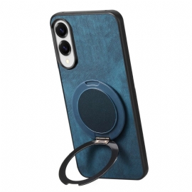 Κάλυμμα Samsung Galaxy S25 5g Edge Εφέ Σουέτ Με Περιστρεφόμενη Βάση Σιλικόνης