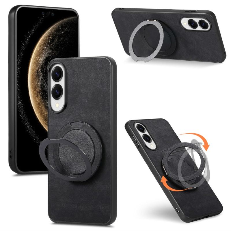 Κάλυμμα Samsung Galaxy S25 5g Edge Εφέ Σουέτ Με Περιστρεφόμενη Βάση Σιλικόνης