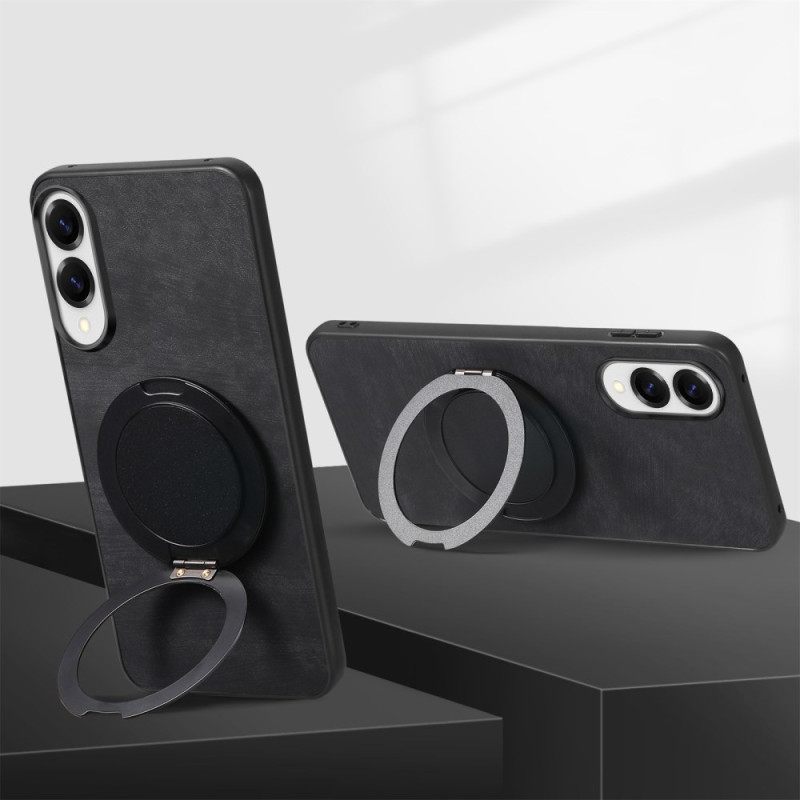 Κάλυμμα Samsung Galaxy S25 5g Edge Εφέ Σουέτ Με Περιστρεφόμενη Βάση Σιλικόνης