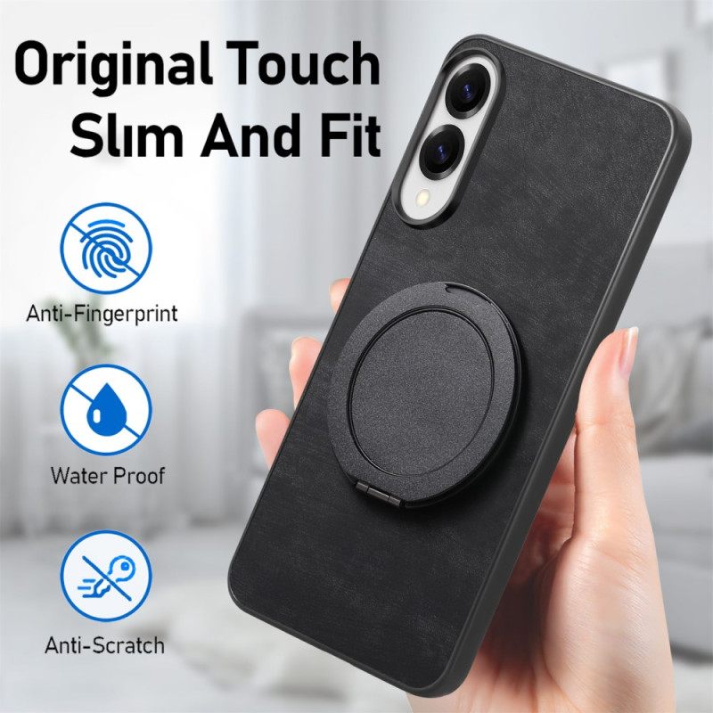 Κάλυμμα Samsung Galaxy S25 5g Edge Εφέ Σουέτ Με Περιστρεφόμενη Βάση Σιλικόνης