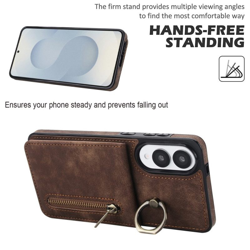 Κάλυμμα Samsung Galaxy S25 5g Edge Πορτοφόλι Με Φερμουάρ Και Τεχνολογία Rfid