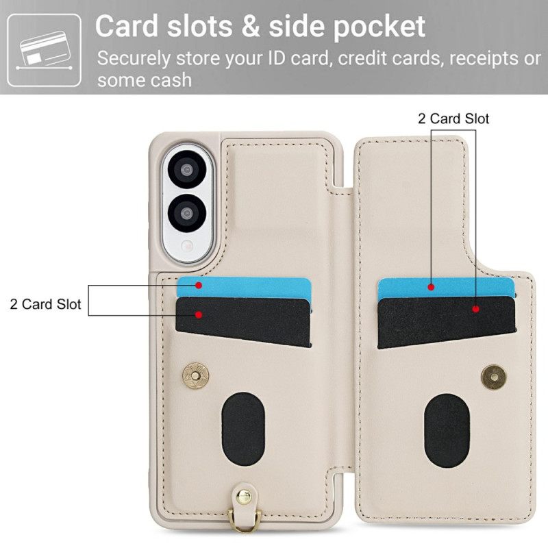 Κάλυμμα Samsung Galaxy S25 5g Edge Θήκη Καρτών Με Κορδόνι Σε Σχήμα Λουλουδιού